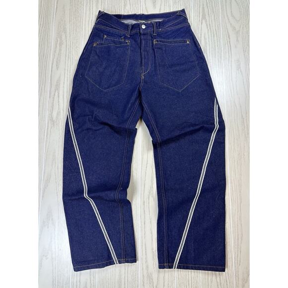 Y2k EVISU Heritage Front Butt Pockets Japanese Denim Pants Jeans W34 Jnco - Picture 2 of 8
